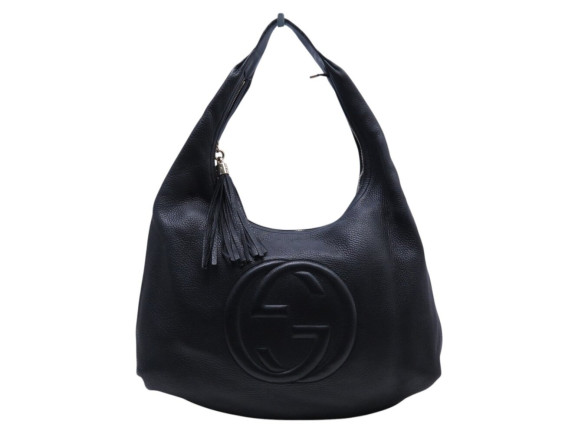 sac a main gucci soho hobo 282304 cuir graine noir