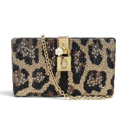 sac a main dolce gabbana box strass leopard