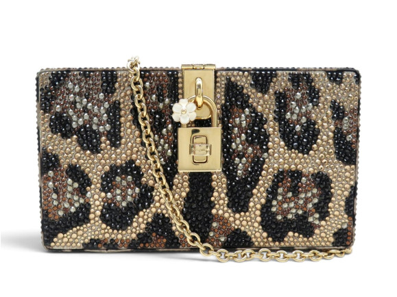 sac a main dolce gabbana box strass leopard