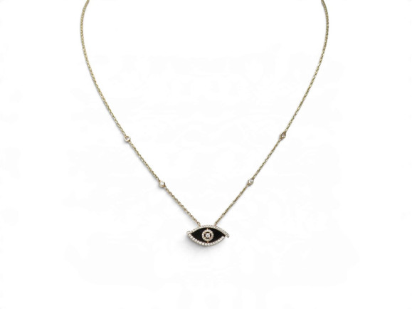  collier messika luky eye or rose 18k 6.58gr
