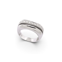 bague poiray quadrille t59 en or blanc 18k 11.4gr rang