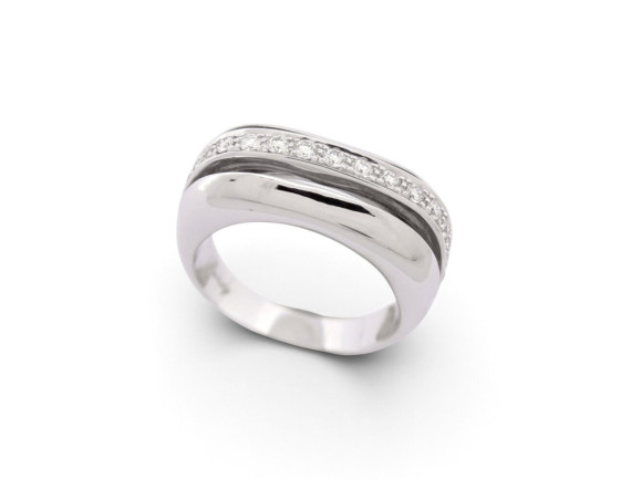 bague poiray quadrille t59 en or blanc 18k 11.4gr rang