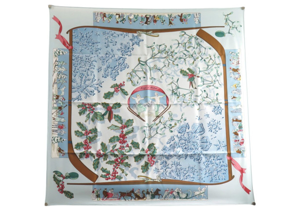foulard hermes neige d'antan latham carre 90 en