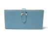 portefeuille hermes bearn soufflet en cuir epsom bleu