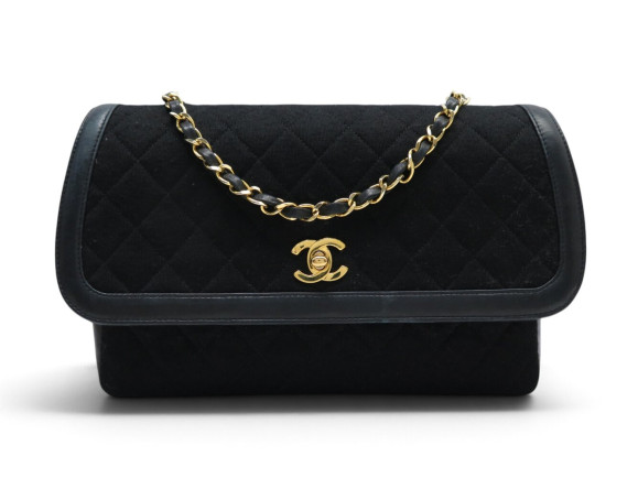 sac a main chanel logo cc en jersey matelasse