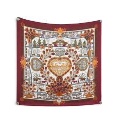 foulard hermes decoupages anna rosat carre 90 en soie