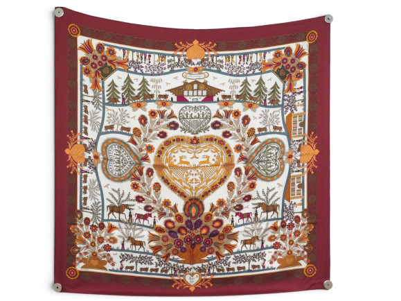 foulard hermes decoupages anna rosat carre 90 en soie
