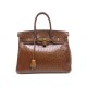 SAC A MAIN HERMES BIRKIN 35 CM EN CUIR D'AUTRUCHE MARRON HAND BAG LEATHER 25000€