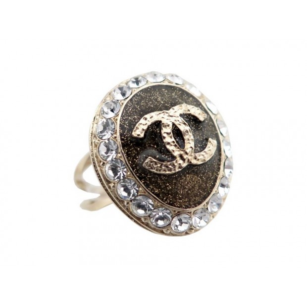 NEUF BAGUE SECRETE CHANEL COCO LOVES YOU 54 METAL DORE STRASS + BOITE RING 650€