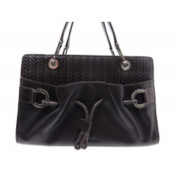 SAC A MAIN LANCEL EN CUIR MARRON TRESSE BRAIDED LEATHER HAND BAG PURSE 590€