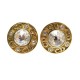 BOUCLES D'OREILLES CHRISTIAN DIOR EN METAL DORE & STRASS GOLDEN EARRINGS 290€