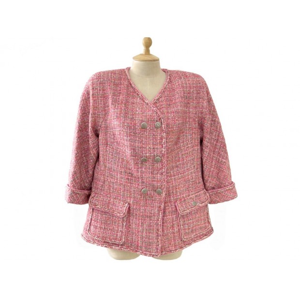 Veste Boutonnee Chanel P47860 T 50 Xl En Tweed Rose