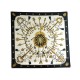 FOULARD HERMES LES CLES CATHY LATHAM CARRE 90 EN SOIE NOIR BLACK SILK SCARF 350€