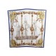 VINTAGE FOULARD HERMES TRIBORD ABADIE CARRE EN SOIE BLANC GOLD BLEU SCARF 345€