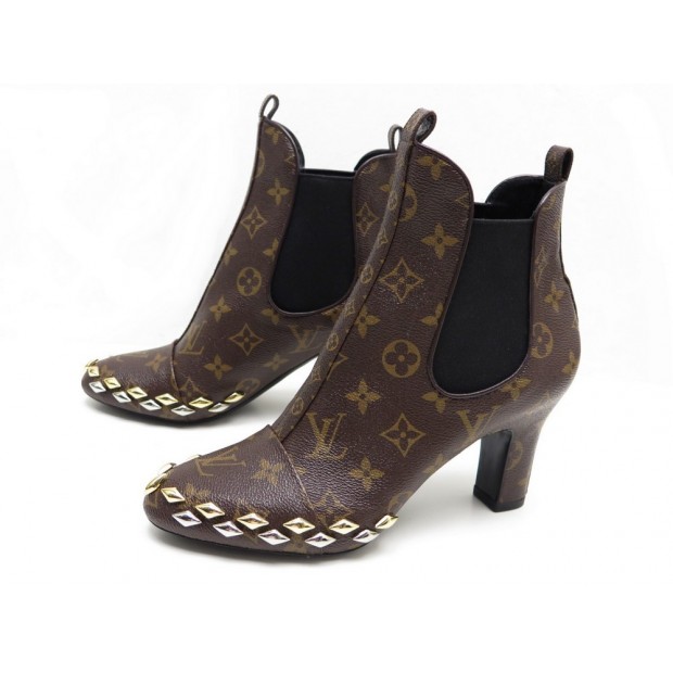 NEW Louis Vuitton Monogram ELDORADO Ankle Boot Shoes EURO 38, US 7