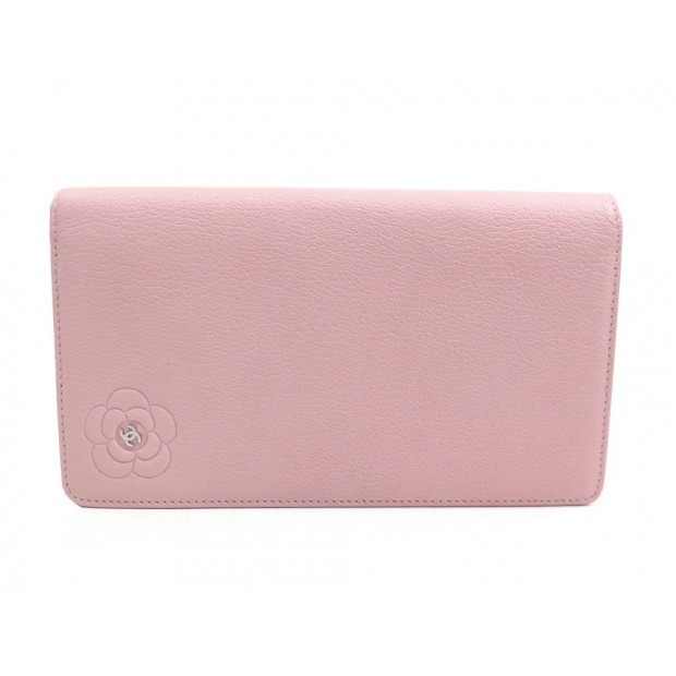 NEUF PORTEFEUILLE CHANEL CUIR ROSE CUIR CAVIAR 