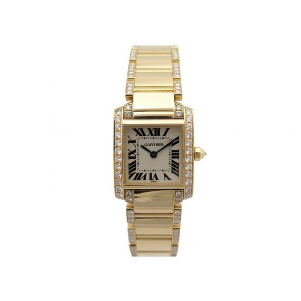 NEUF MONTRE CARTIER TANK FRANCAISE PM 2364 OR 18K DIAMANTS + BOITE 