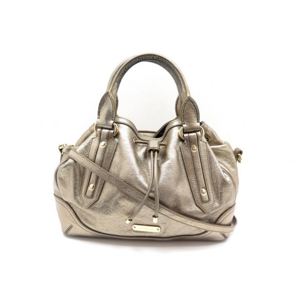 SAC A MAIN BURBERRY BANDOULIERE EN CUIR DORE 33 CM GOLDEN HAND BAG PURSE 1150€