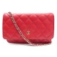 SAC A MAIN CHANEL CLASSIC WOC EN CUIR DAMASSE BANDOULIERE WALLET ON CHAIN 1850€