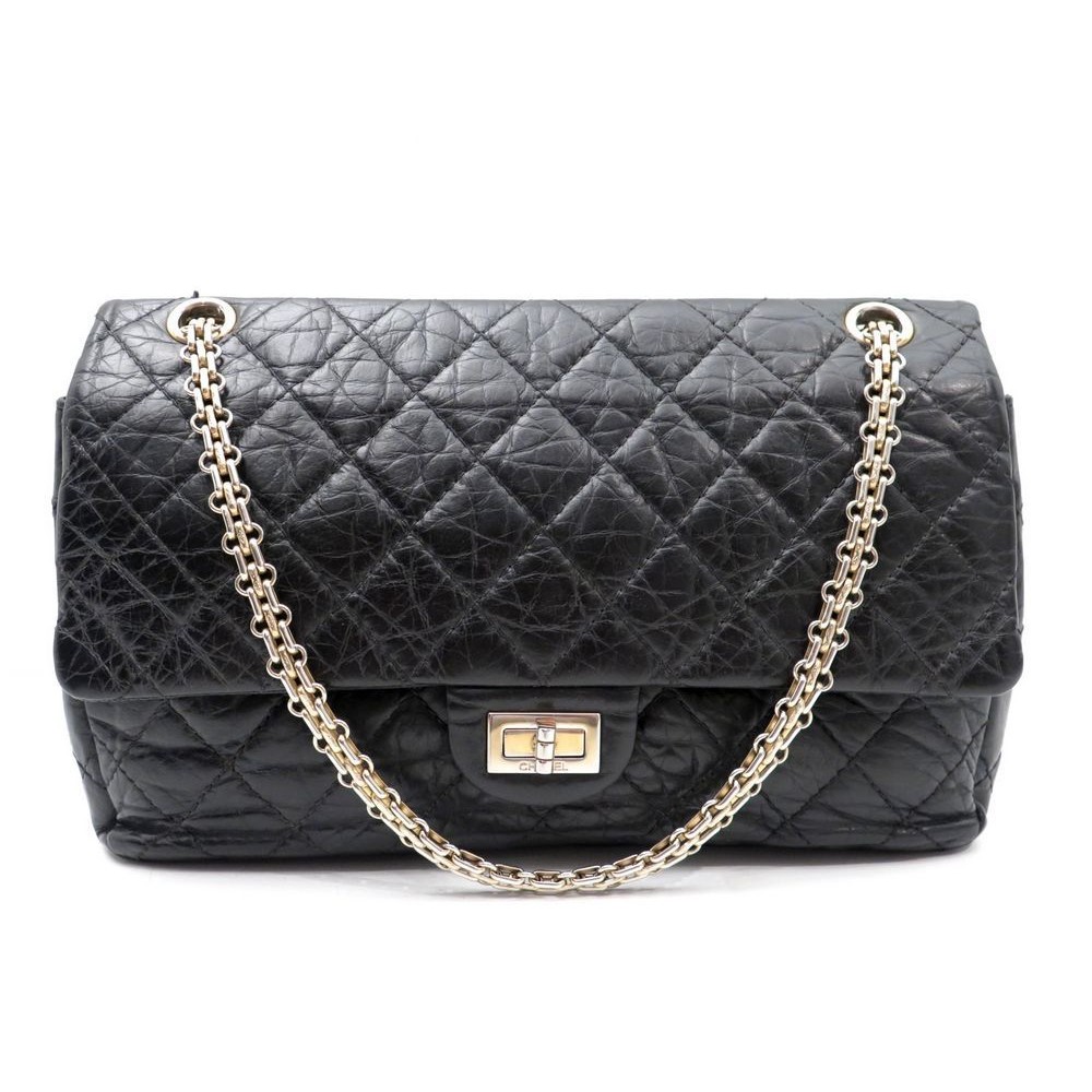 Chanel - Reissue Maxi 2.55 Flap Bag Patent Noir