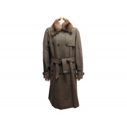 MANTEAU LORO PIANA CACHEMIRE COL FOURRURE 46 