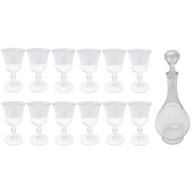 NEUF LOT 12 VERRES A VIN BLANC BACCARAT VENCE CARAFE MONTAIGNE EN CRISTAL 1945€