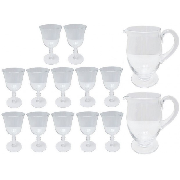 NEUF LOT DE 12 VERRES A EAU BACCARAT VENCE + 2 BROCS EN CRISTAL GLASSES 2440€