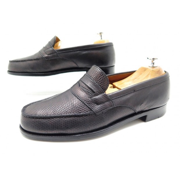 chaussures jm weston 180 mocassins en cuir de lezard