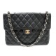 SAC A MAIN CHANEL JUMBO GM 30CM CUIR NOIR CAVIAR DORE 4750