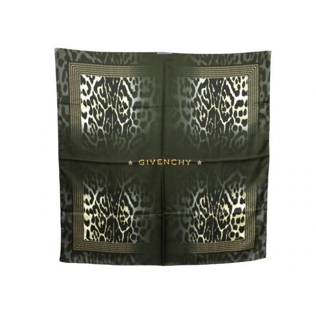 NEUF FOULARD GIVENCHY EN SOIE LEOPARD 90 CM 300 1