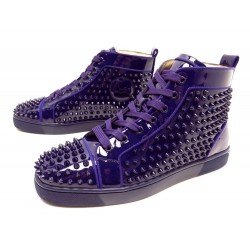 NEUF BASKETS CHRISTIAN LOUBOUTIN LOUIS SPIKE 40 VIOLET 