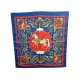 VINTAGE FOULARD HERMES CHEVAL TURC VAUZELLES CARRE EN SOIE BLEU ROUGE SCARF 345€