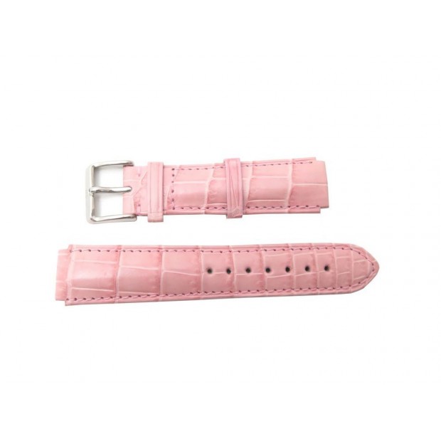 NEUF BRACELET TECHNOMARINE POUR MONTRE 20 MM EN CUIR DE CROCODILE ROSE WATCH 