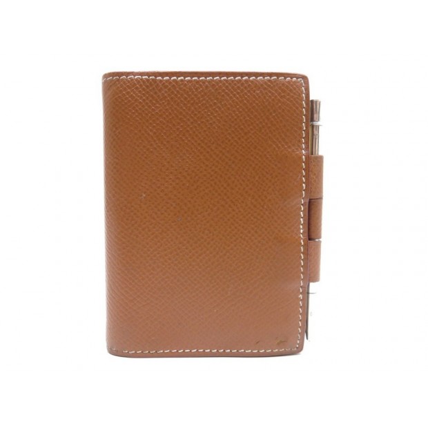 VINTAGE PORTE AGENDA HERMES EN CUIR EPSOM GOLD STYLO PORTE MINES EN ARGENT 9€