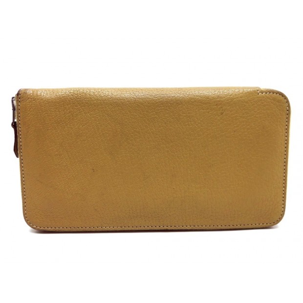 PORTEFEUILLE HERMES EN CUIR TAURILLON CLEMENCE GOLD + BOITE WALLET 1920€