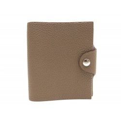 NEUF PORTE CAHIER COUVERTURE HERMES ULYSSE PM EN CUIR TOGO ETOUPE TAUPE SAC 189€