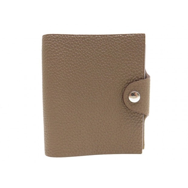 NEUF PORTE CAHIER COUVERTURE HERMES ULYSSE PM EN CUIR TOGO ETOUPE TAUPE SAC 189€