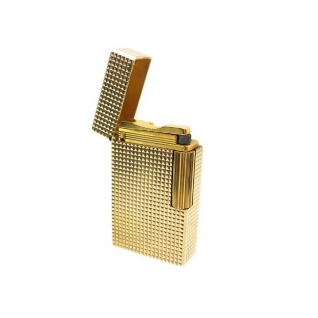 NEUF BRIQUET ST DUPONT LIGNE 2 POINTES DE DIAMANTS EN PLAQUE OR LIGHTER 700€