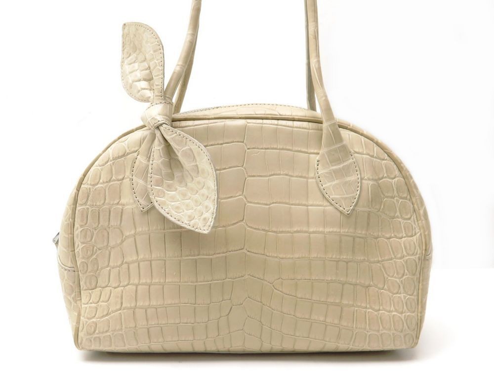sac a main alaia bowling abr046 en cuir crocodile
