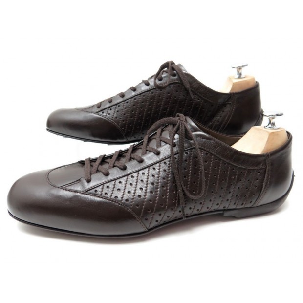 NEUF CHAUSSURES JM WESTON CASUAL TRAINING 11D 45 BASKETS CUIR MARRON SHOES 475€