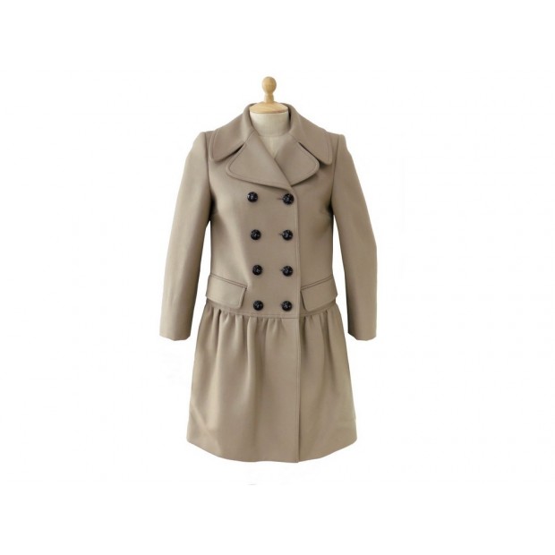 NEUF MANTEAU BURBERRY LONDON 36 S LAINE CACHEMIRE GRIS WOOL CASHMERE COAT 1295