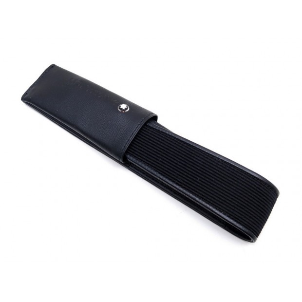 ETUI POUR 1 STYLO BILLE PLUME MONTBLANC MEISTERSTUCK EN CUIR ET TOILE NOIR 125€
