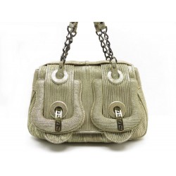 NEUF SAC A MAIN FENDI B-BAG 8BN165 EN CUIR D'AGNEAU LAMINE DORE HAND BAG 2990€