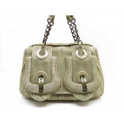 SAC A MAIN FENDI B-BAG 8BN165 EN CUIR D'AGNEAU LAMINE DORE GOLDEN HAND BAG 2990€