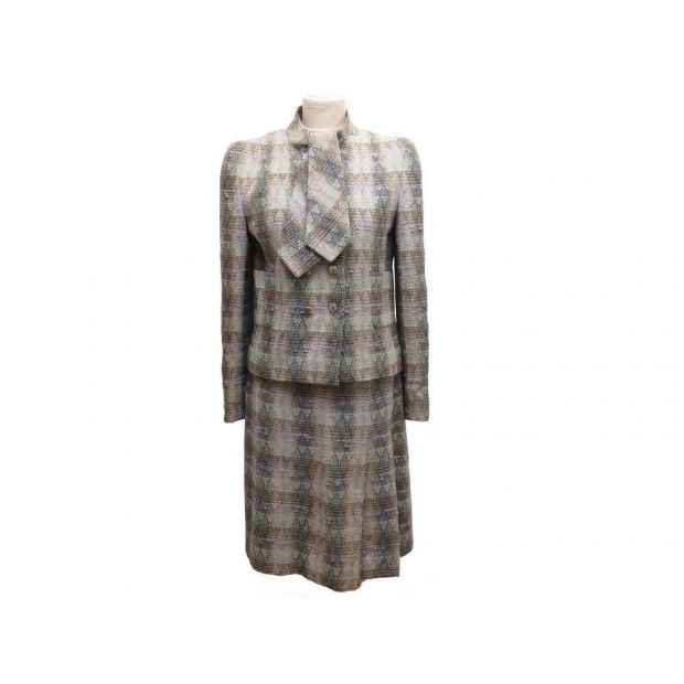 TAILLEUR CHANEL P10462 M 38 VESTE JUPE EN TWEED LAINE MANTEAU JACKET SKIRT 6500€