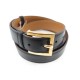 NEUF CEINTURE HERMES T 95 EN CUIR BOIX NOIR BOUCLE DORE 1990 + BOITE BELT 645