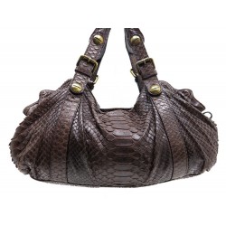 SAC A MAIN GERARD DAREL 24 HEURES CUIR PYTHON MARRON HAND BAG LEATHER BROWN 900€