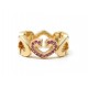 NEUF BAGUE CARTIER COEURS ET SYMBOLES T 47 EN OR JAUNE & SAPHIRS ROSE RING 4050€