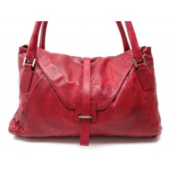 SAC A MAIN JIL SANDER EN CUIR ROUGE PORTE EPAULE HAND BAG PURSE TOTE 2200€