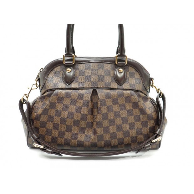 SAC A MAIN LOUIS VUITTON TREVI PM TOILE DAMIER EBENE + ANSE EPAULE PURSE 1570€